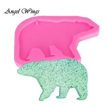 

DIY Shiny Silicone key ring mold Silicone Mother bear baby bear Mold for Key Chain DY0049