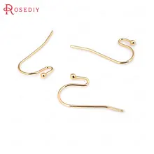 50 шт. высота 22 мм 24 К золото цвет латунь с шариковой головкой серьги крючки Высокое качество Diy ювелирных изделий Аксессуары
