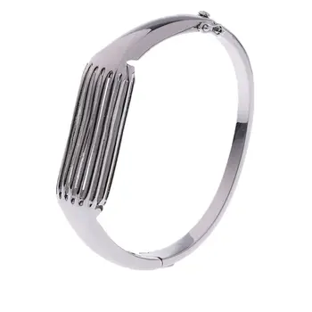

OOTDTY Luxury Stainless Steel Bracelet Bangle Wristband Strap Watch Band For Flex 2 Tracker Fashion Silver Black Watch Band