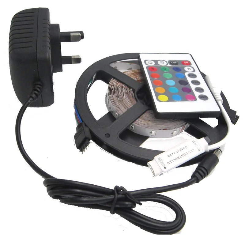 Неводостойкая Светодиодная лента RGB 3528 5 м 300 светодиодов rgb + мини контроллер с 24