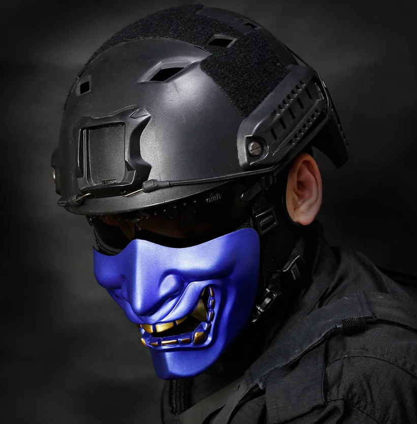 

2018 New Military Phantom Devil Helmet Halloween scary half face Mask Airsoft Prajna Hunting CS Accessories Party Show Cosplay