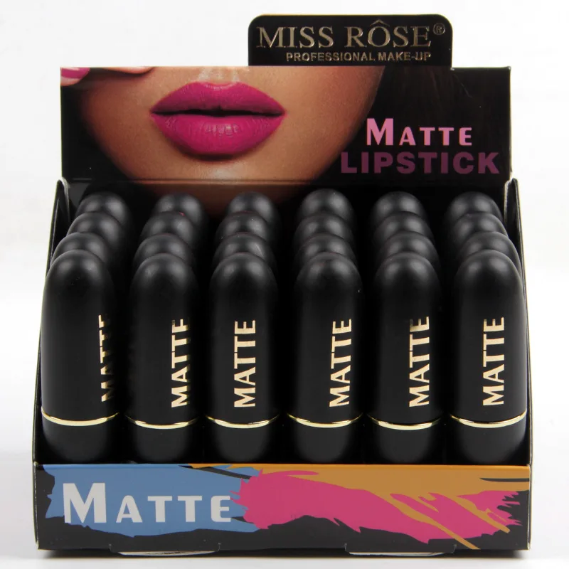 

24PCS/LOT Matte Lipstick Waterproof Makeup Lip Matte Lip Stick Cosmetic Sexy Red Lip Tint Nude Lipstick Matte Batom
