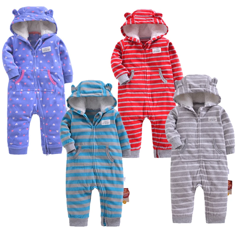 

Baby warm clothing fleece girls clothes newborn outwear baby rompers jumpsuit boys clothes girls romper creeping overalls hooded