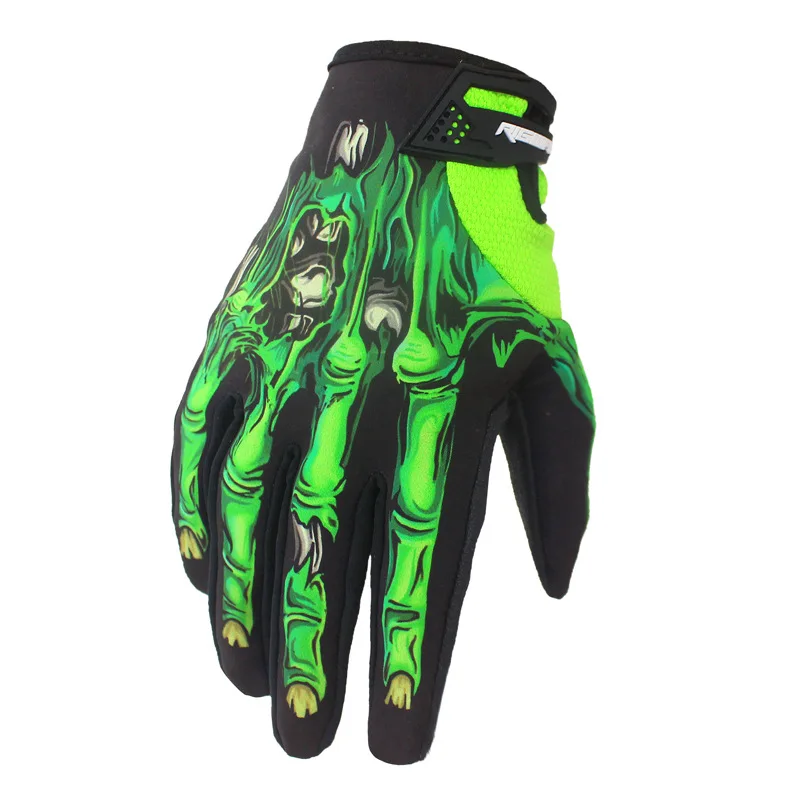 RIGWARL полный палец перчатки мотоциклетные велосипедные перчатки - Цвет: Green and black