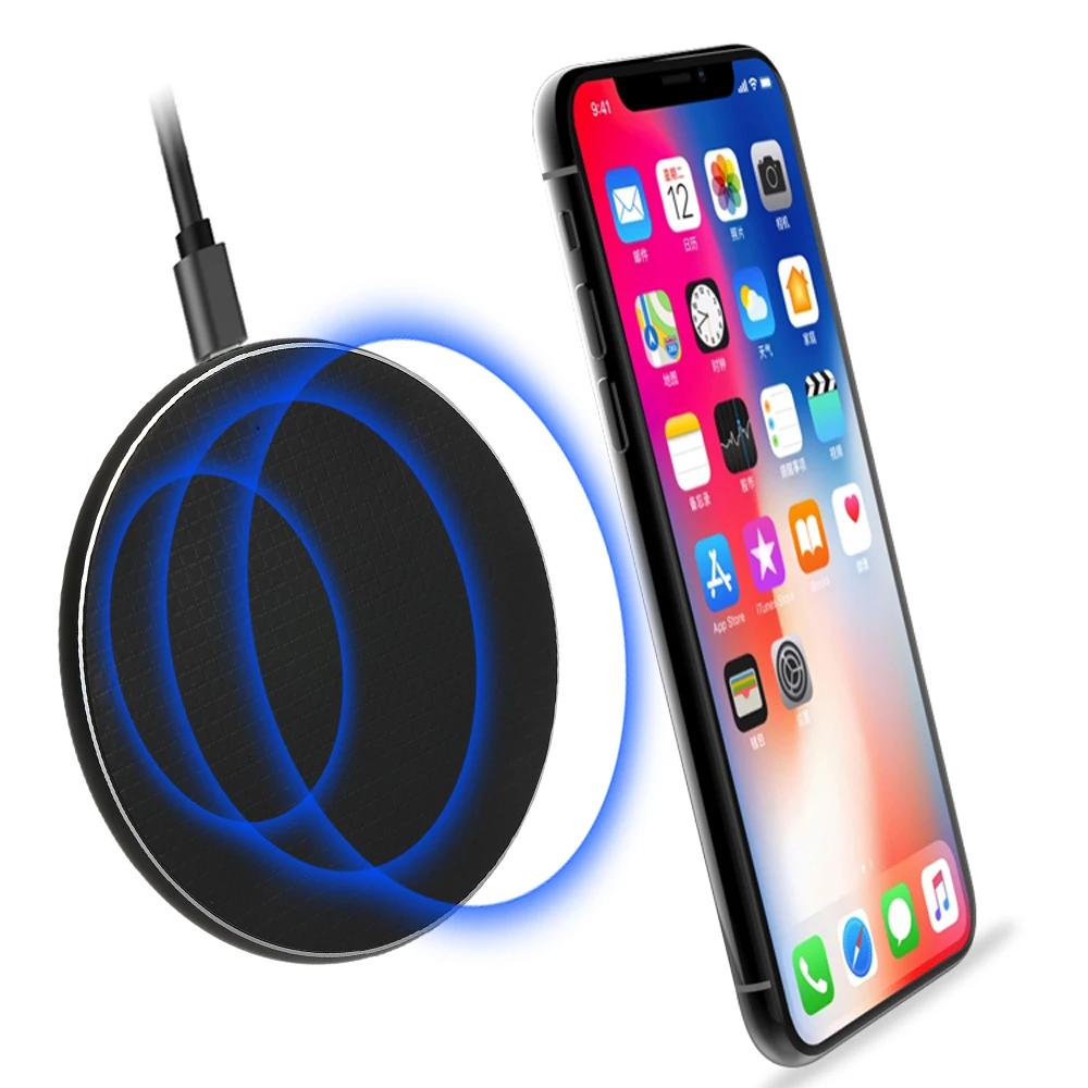 

Qi Wireless Charging Pad QC3.0 10W Fast Charging Plate support for iPhone X XR XS Max 8 Plus Samsung Wireless Charger
