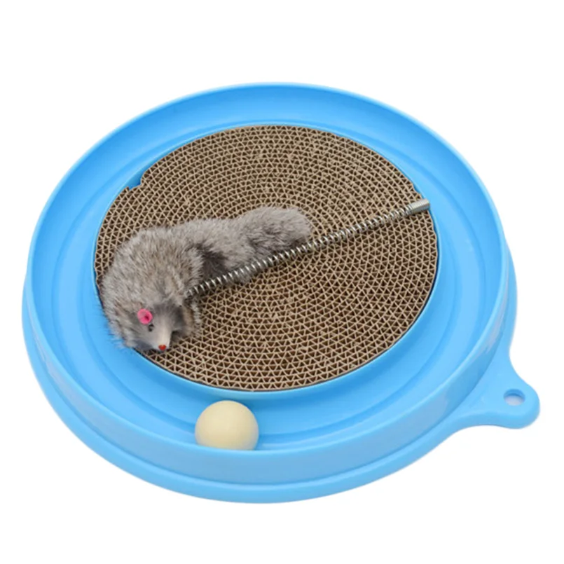 Round Plastic Cat Scratch Board Toy With Ball Mouse Funny Toy For Dogs Cats Kittens Puppys Chihuahua Pet Product Supplies Round Plastic Cat Scratch Board Toy With Ball Mouse Funny Toy For Dogs Cats Kittens Puppys Chihuahua Pet Product Supplies