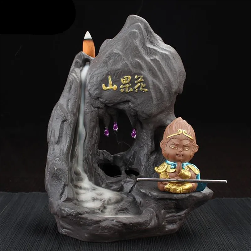 Горелка для благовоний Monkey King Mountain с обратным потоком держатель капающим