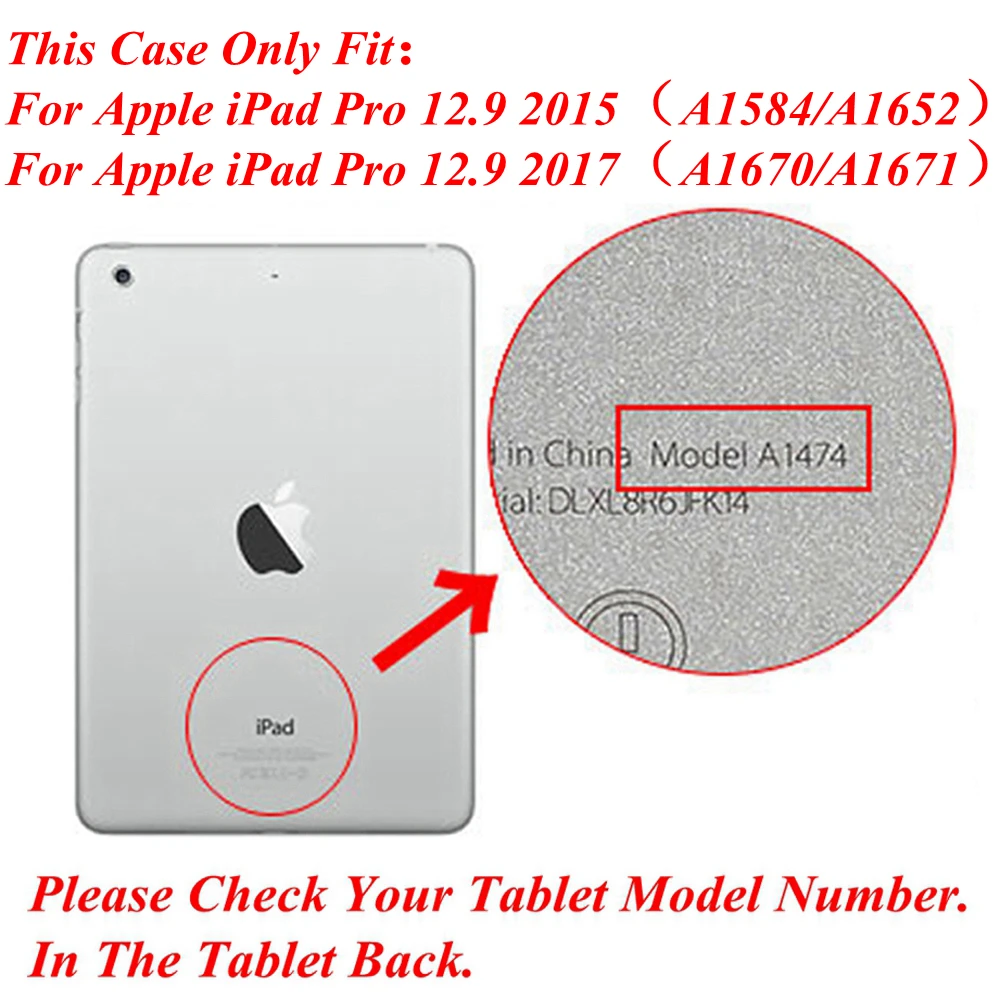 Чехол для планшета для Apple iPad Pro 12,9 2017 2015 A1584 A1652 A1670 A1671 Многофункциональный из искусственной кожи многочисленный карт откидная крышка