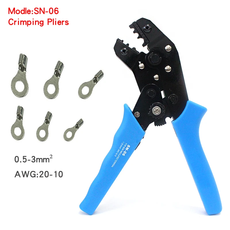 

SN-06 Mini European Style Wire Crimping Pliers Terminal Clamp Pliers 20-10AWG Wire Crimping Tool Crimping Plier 0.5-3mm2