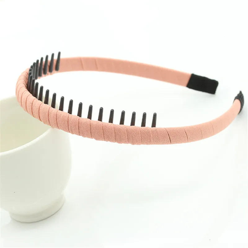 

Fashion Women Girls Headdress Solid Cloth Headband Wrap Hair Hoop Bezel With Teeth Female Hair Accessories Hairband Headwear