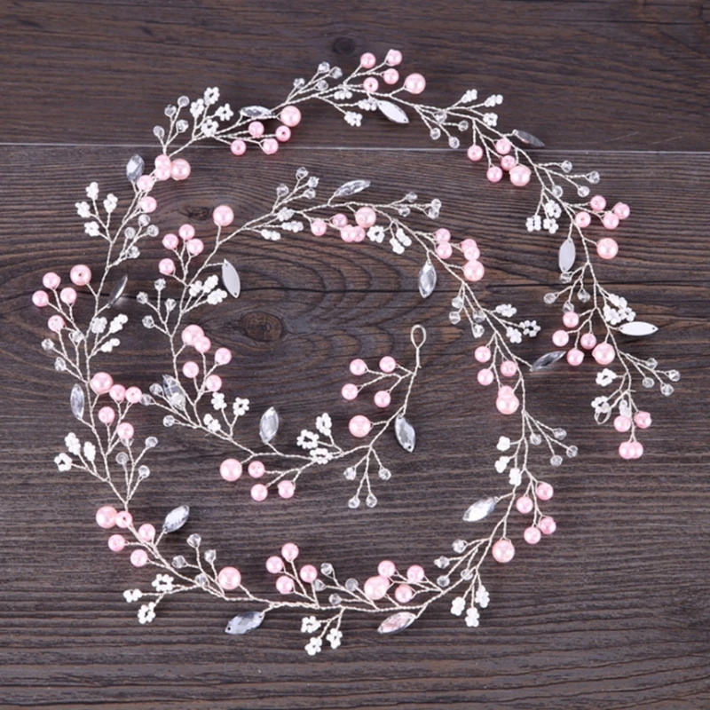 

Long Luxury Hairband Wedding Bride Headband Handmade Pearl Headpiece Accessories
