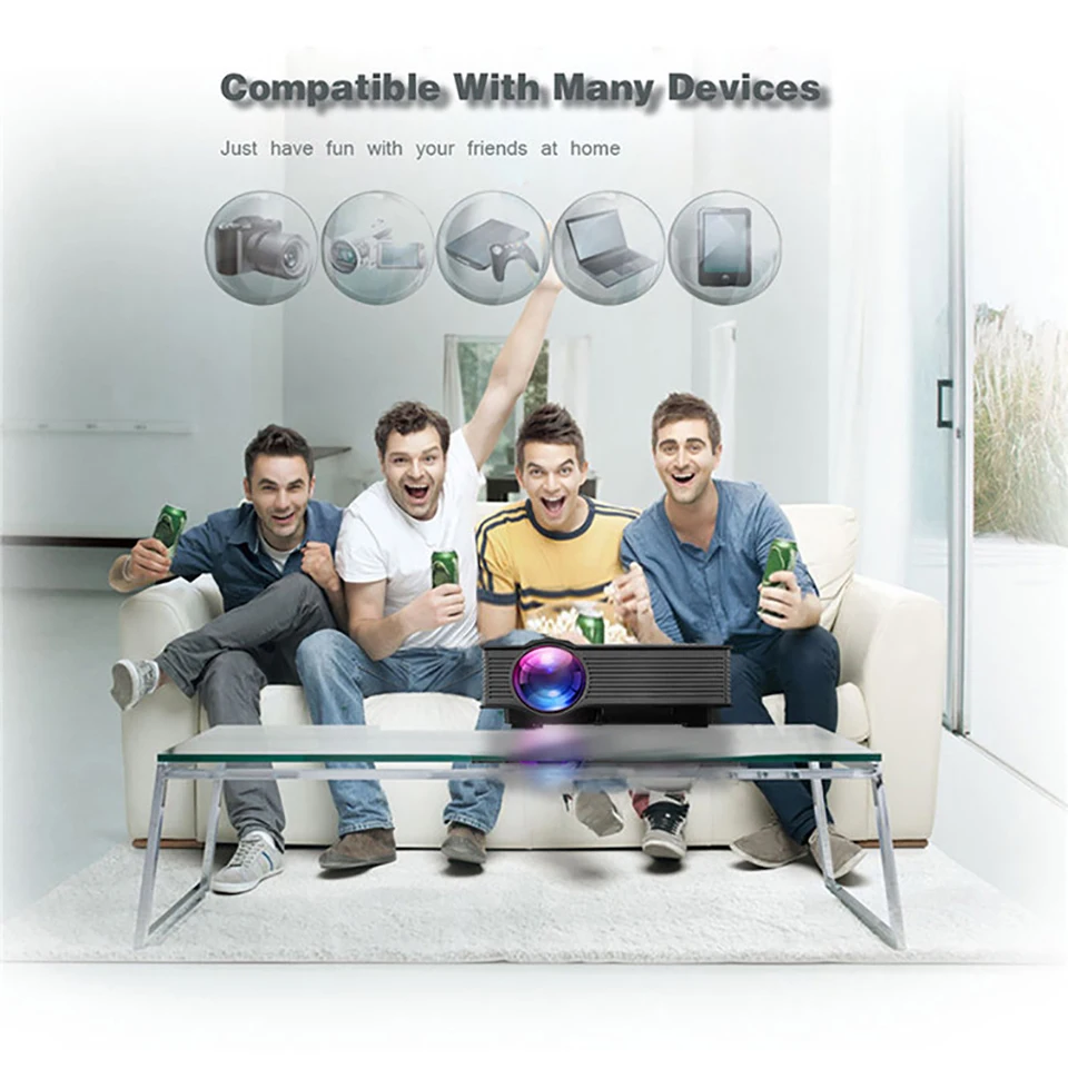 UNIC UC46 زائد نسخة مطورة 68 LED 68 H العارض كامل HD عارض فيديو هوم سينما 1200 لومينز واي فاي Miracast/ البث UNIC UC46 زائد نسخة مطورة 68 LED 68 H العارض كامل HD عارض فيديو هوم سينما 1200 لومينز واي فاي Miracast/ البث