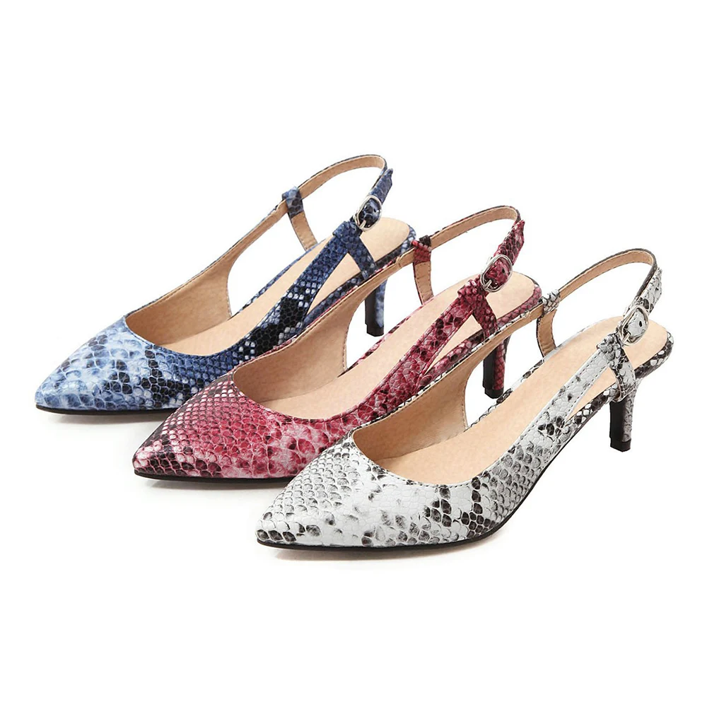 Women's Elegant Snake Print High Heels Variations