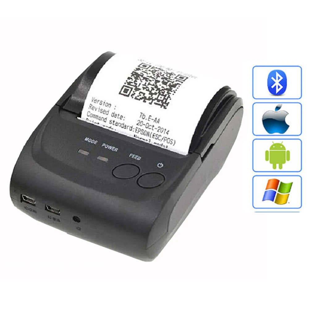 

Zjiang Wireless Android iOS Bluetooth Thermal Printer 58mm Mini Bluetooth Thermal Receipt Printer