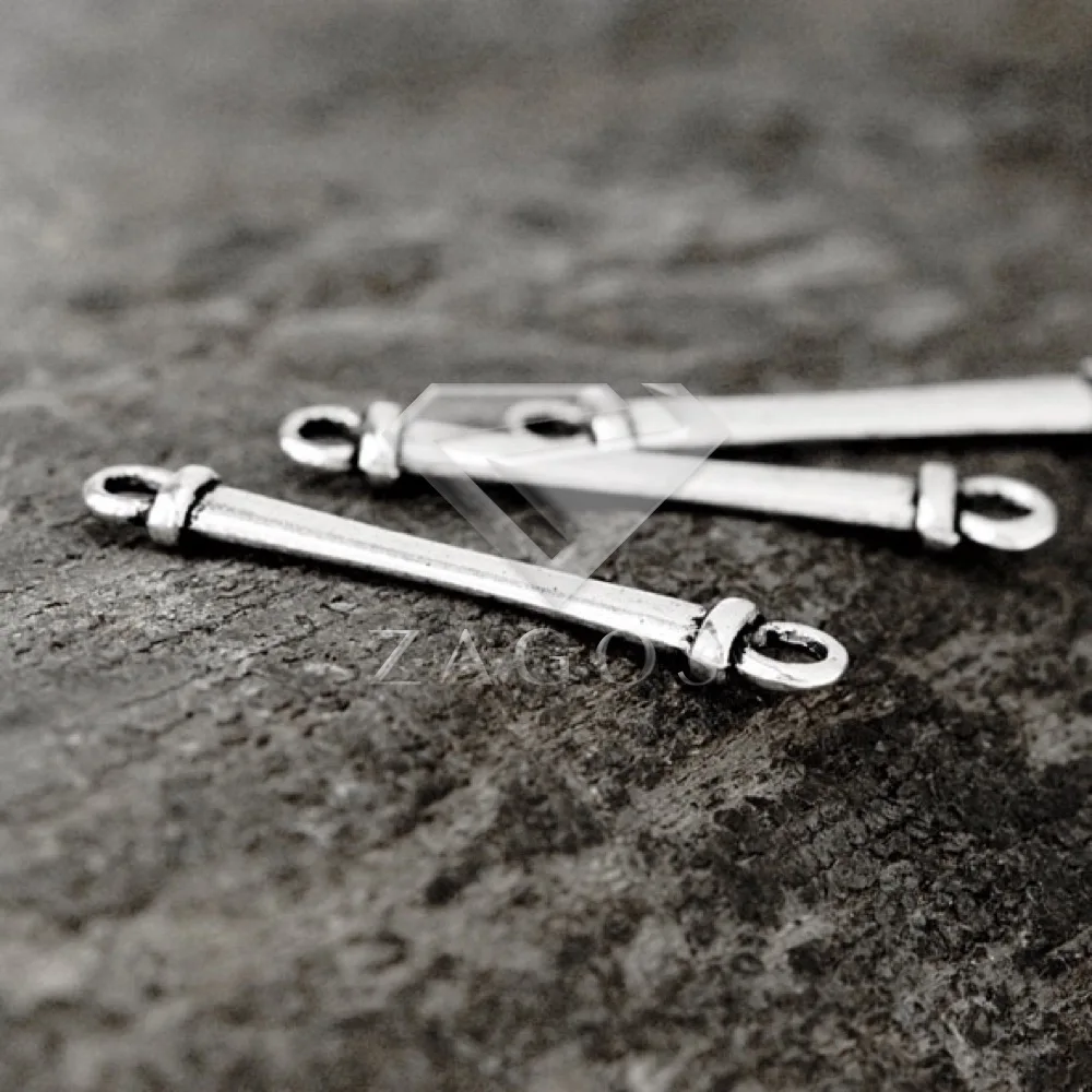 

80Pcs Antique Silver Tibetan Silver Tone 31x4.5x3mm Rectangle Links Zinc Alloy Jewellry Making Findings Wholesale TS0208