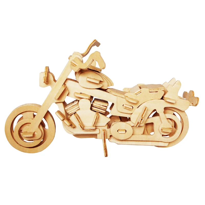 A font b Toys b font For Children 3d Puzzle Diy Wooden Puzzle Motorcycle HD I