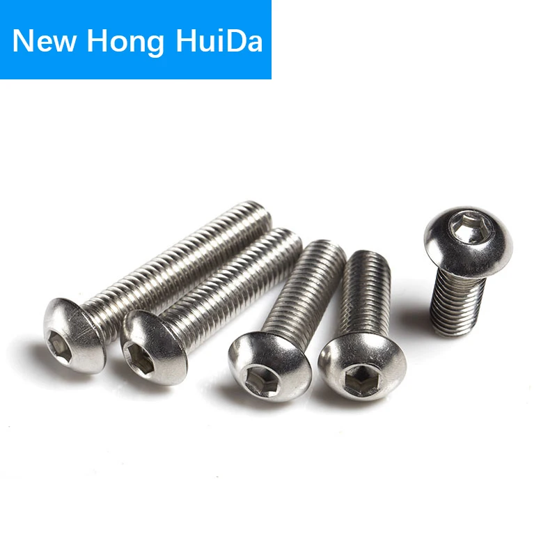 

M2.5 Hex Head Button Socket Cap Screw Allen Hexagon Thread Metric Pan Round Head Machine Mushroom Bolts 304 Stainless Steel