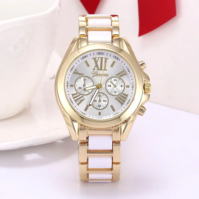 Women Original Geneva Brand Luxury fashion casual Quartz Watches Clock