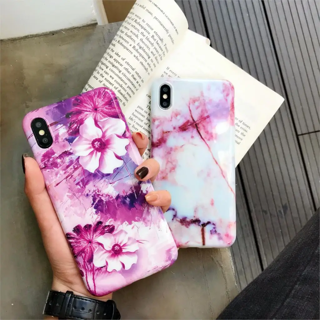 Marble 2 in 1 Case For Iphone XS MAX XR Cover Silicone TPU Matte Cases 8 7 Plus X 6 6S 5 5S SE Luxury |