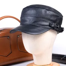 Мужская Натуральная кожа ручной работы из воловьей кожи военный плоский Армейский Берет Шляпа/Кепка