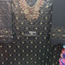 Bazin riche getzner высококачественное французское Сетчатое кружево с камнями bazin brode getzner кружевное платье черная кружевная ткань 3 в 1