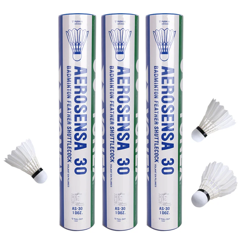 Original YONEX AS30 12pcs/tube BADMINTON FEATHER SHUTTLECOCKS Aerosensa