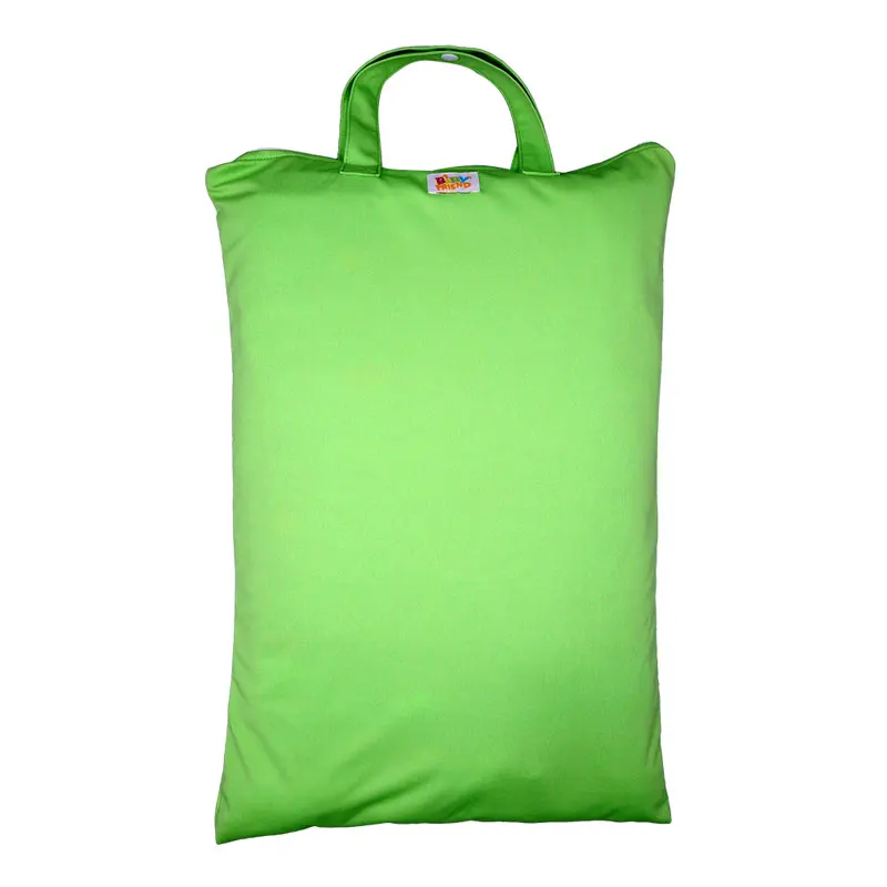 Babyfriend многоразовая Влажная и сухая тканевая сумка для подгузников большая тканевая сумка для мокрых подгузников переносная сумка для мам размер 35x50 см - Цвет: Слоновая кость