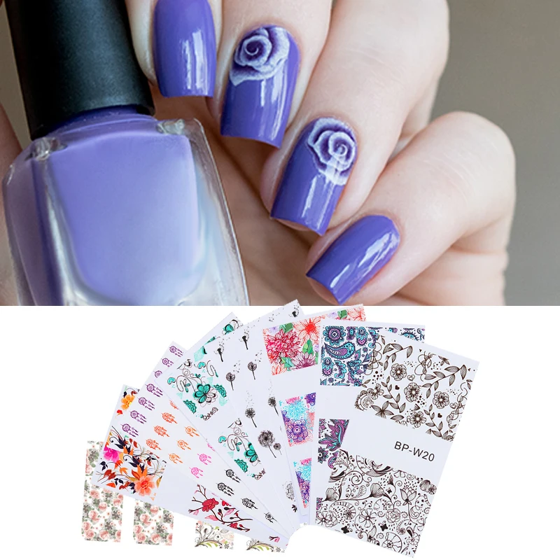 

Flower Nail Art Water Decals Charming Fantastic Rose Nail Tips Stickers Transfer Sticker DIY Nail Accessories Water Slide