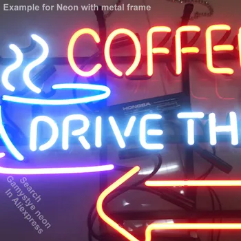 NEON SIGN For Coffee Drive Thru with Right Arrow BAR PUB Club Room display Restaurant Shop Light Signs neon signs for sale 1