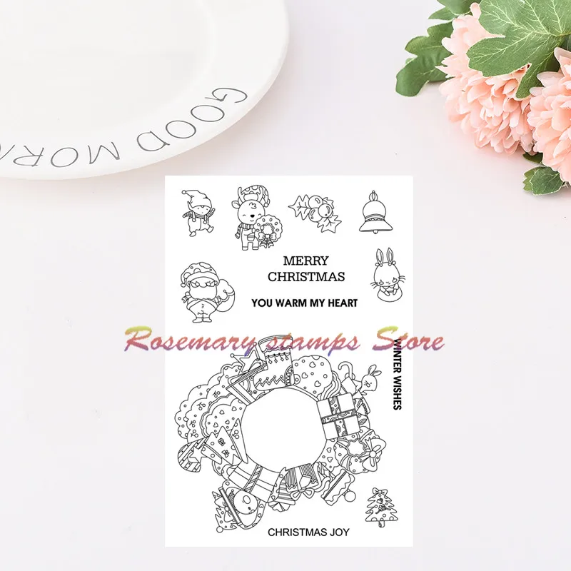

Rosemary stamps Merry Christmas Transparent Clear Silicone Stamp/Seal for DIY scrapbooking/photo album Decorative clear stamp