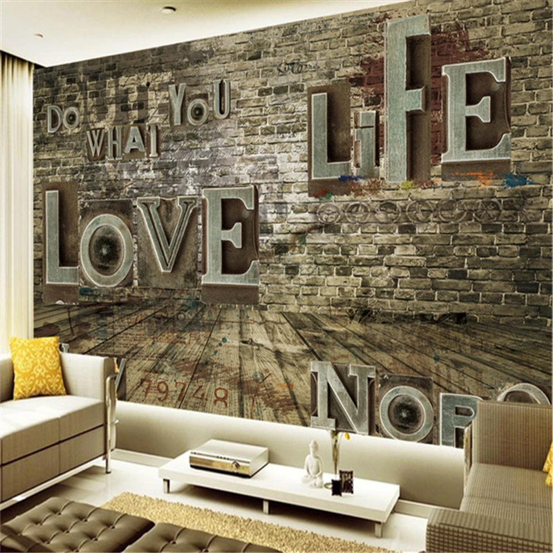 

3d обои для стен beibehang, с рельефным алфавитным рисунком