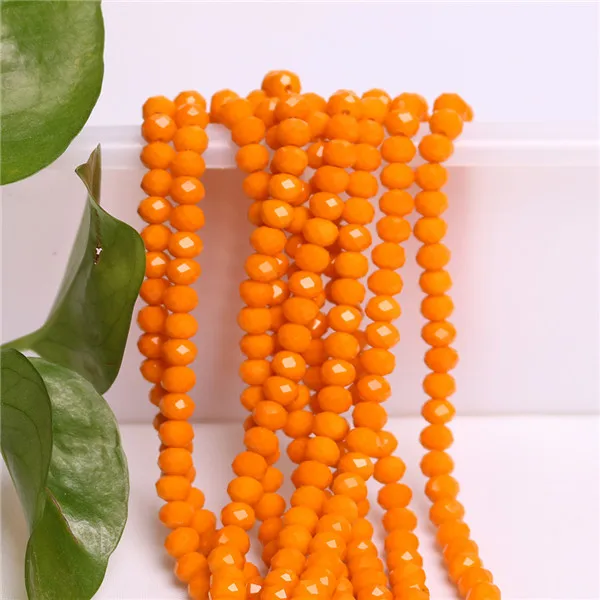 ZHUBI 1000 шт/партия Rondelle стеклянные бусины 6 мм хрустальные круглые свободные бусины китайские бисерные изделия - Цвет: orange porcelain