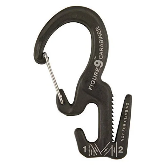 

Carabiner, Rope Tightener with Carabiner Clip, Black