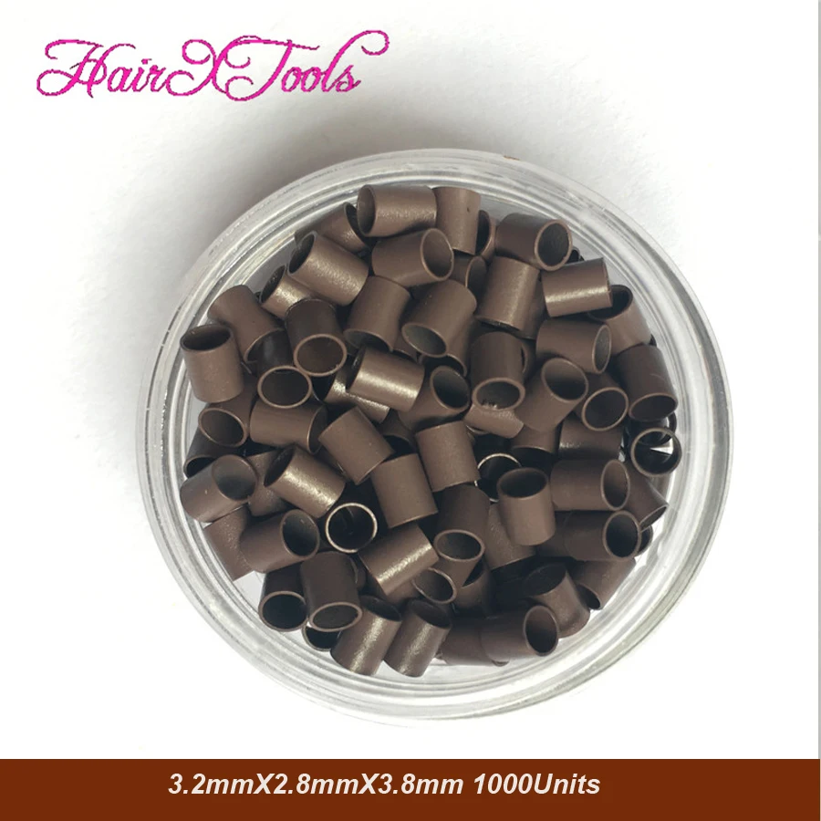 

1000pcs Black Straight Copper Ring mini locks of 3.2x2.8x3.8mm Micro Ring Beads For I tip Hair Extension