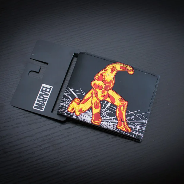 

Comics DC Marvel Top Brand Men Wallets Anime Iron man Cartoon Money Bags Quality Leather Fashion Casual Handbag Wallet