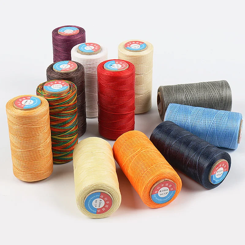 Colorful Flat Sew Wax Line Handmade DIY Nylon Thread For Leather Waxed Sewing Mach leather tools | Дом и сад