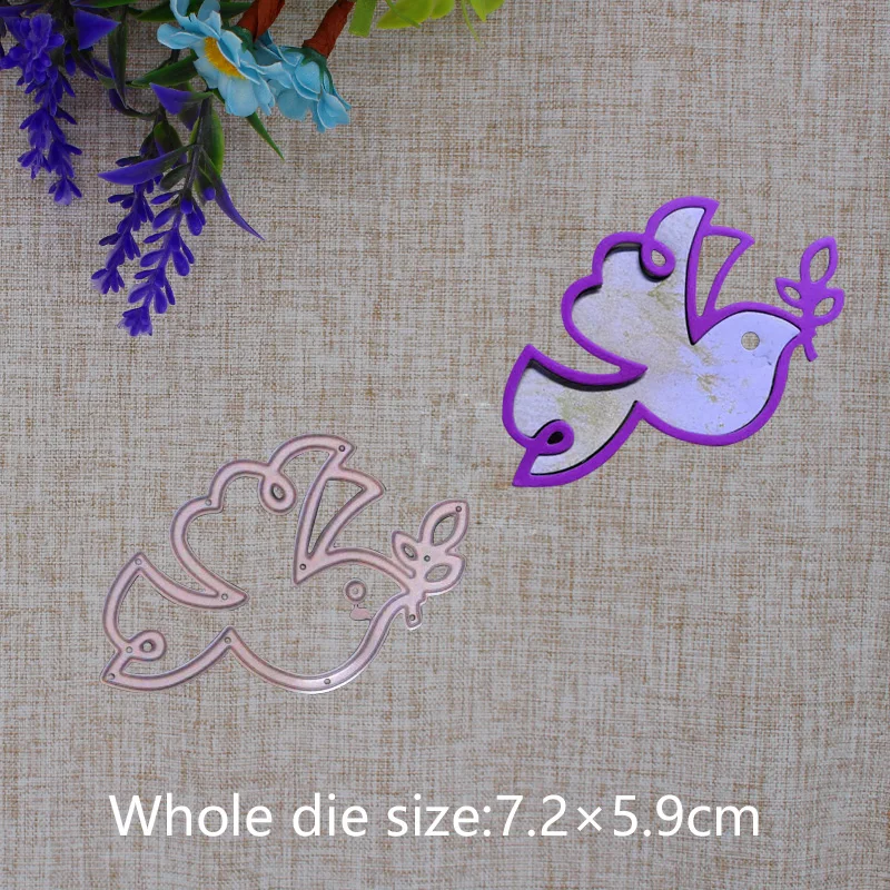 

2019 New Arrival Dove Olive Branch Cutting Dies Stencil DIY Scrapbook Embossing Decorative Paper Card Knife Mould Craft 72x59mm