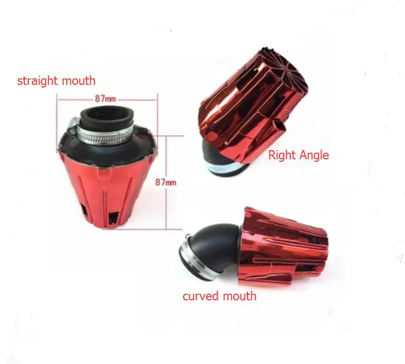 YOSS 32/35/38/42/48/50mm Sponge Motorcycle Air Filter ATV Scooter Pit Bike Cleaner Intake For Honda Yamaha red | Автомобили и