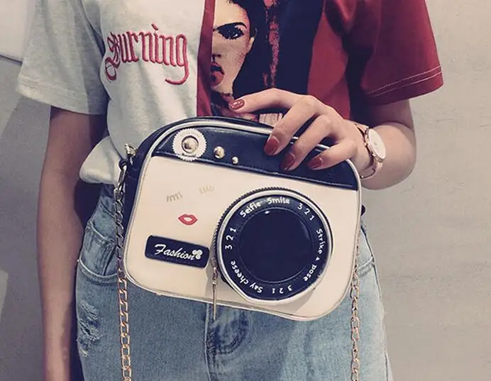 

2018 new tide shoulder bag retro fashion tide camera bag small square female chain Messenger bag