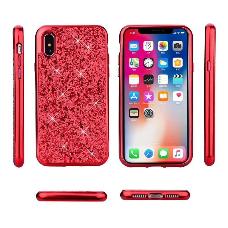 Bling Glitter Sequin plating Case For iPhone 11 cover X XR XS max 11 pro max case For iPhone 7 plus 8 plus 6 6s Plus Funda coque iphone 6s phone case