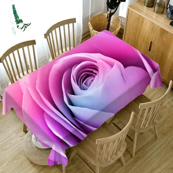 

Pink table cloth Waterproof Polyester Cabinet Cover 3D Tablecloth rectangular banquet round Table Cover Customized Pillowcase