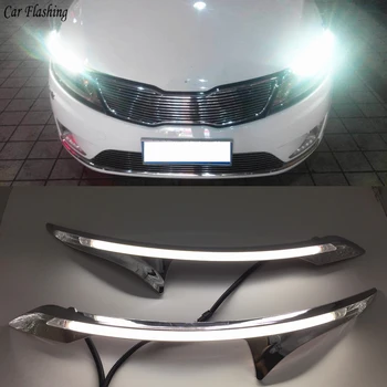 

Car flashing 2PCS LED DRL Daytime Running Light with Turn Signal Relay Car Headlight Eyebrow For Kia K2 Rio 2011 2012 2013 2014