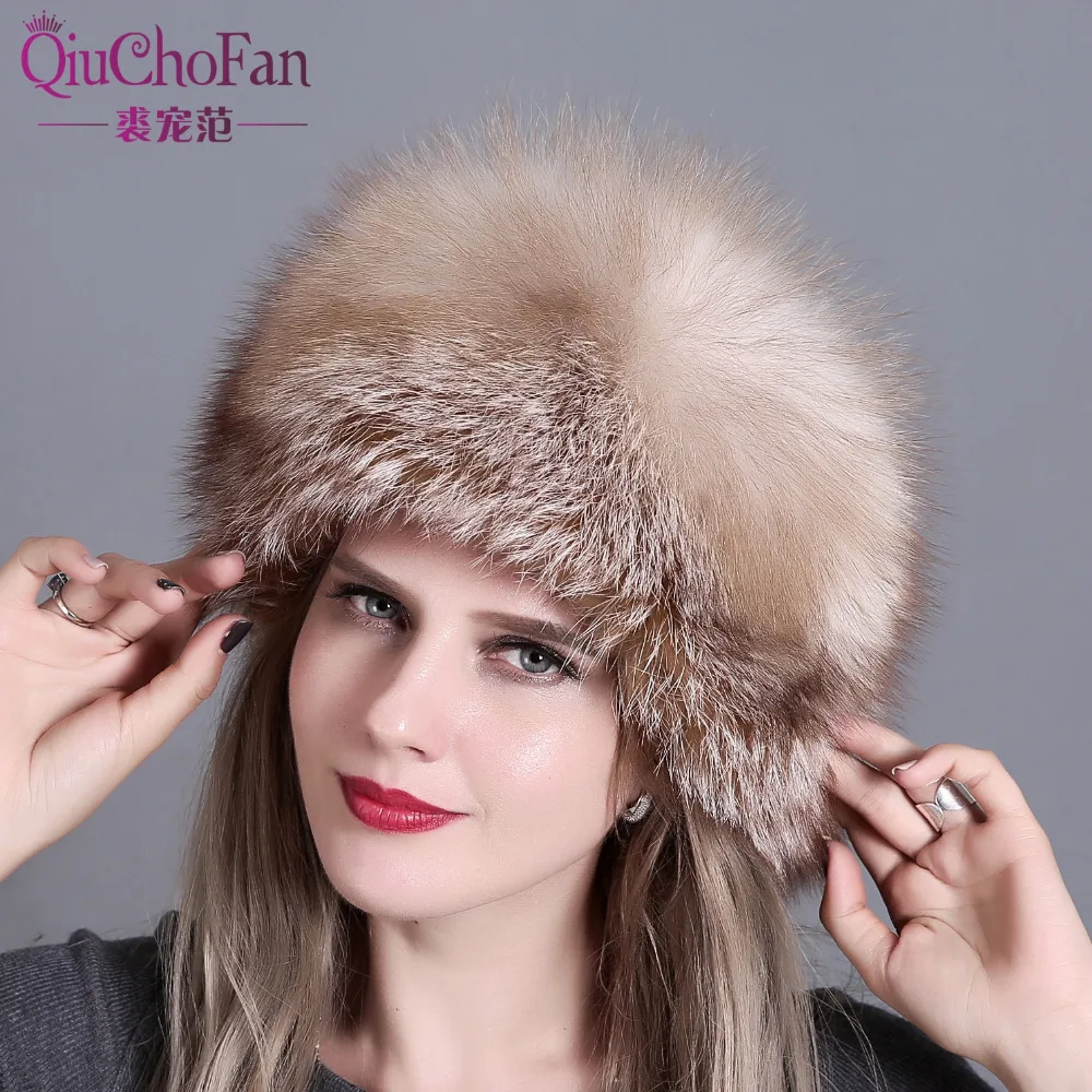 2018 Real Time-limited Solid Adult Women Winter Fur Hat Natural Fox Autumn And Female Bomber free shipping | Аксессуары для одежды