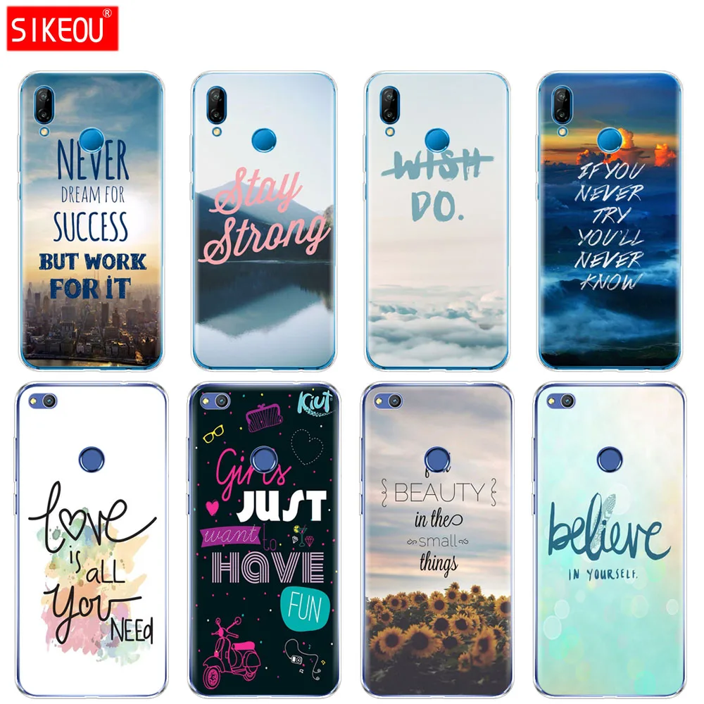 Силиконовый чехол для телефона Huawei P20 P7 P8 P9 P10 Lite Plus Pro 2017 P Smart 2018 вдохновляющие