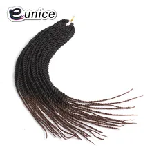 Продукты Eunice Предварительно скрученные вязанные волосы для наращивания 22 дюйма Омбре Сенегальские скрученные волосы синтетические косички T1B/#30 цветов 1-10 упаковок