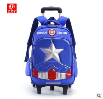 ZIRANYU School Bag with Trolley backpack for boys wheeled backpacks School Trolley bags On wheels School kids Travel Rolling Bag 1