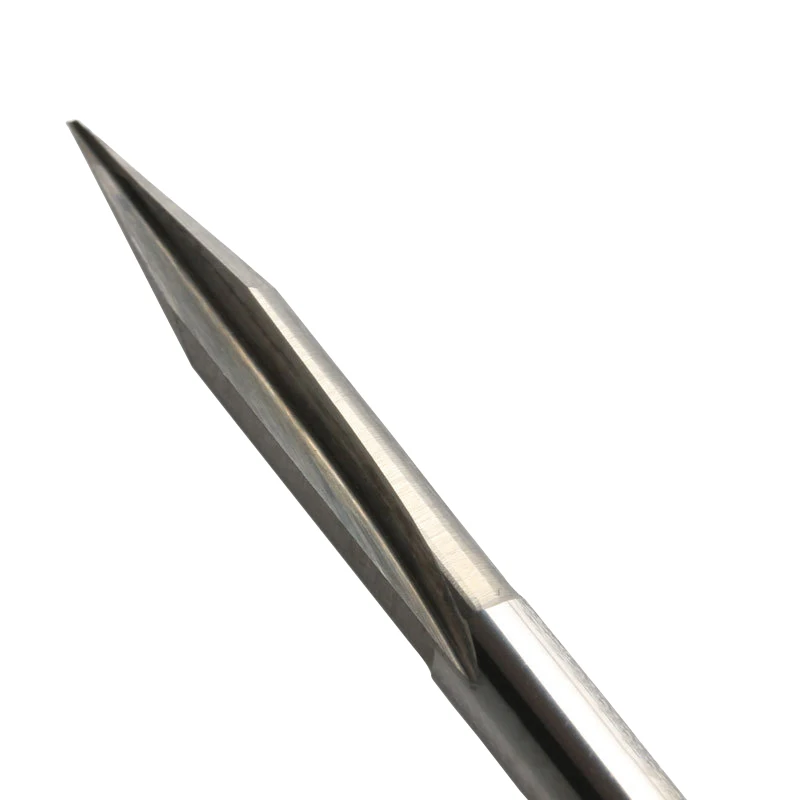 

2 Pcs Two Flutes Straight V Bit rosewood cutter 20 degree 0.5mm Tip 60mm Length, Cutting Machine Deep CNC Milling Tool