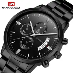 VA VOOM Роскошные брендовые аналоговые спортивные наручные часы дисплей Дата Мужские кварцевые часы деловые часы мужские часы relogio masculino
