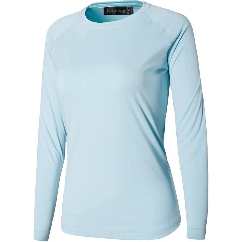 

Jeansian Womens UPF50 + UV Outdoor Sport Tee Shirt T-Shirt Tshirt Long Sleeve Beach Summer SWT246 LightBlue2