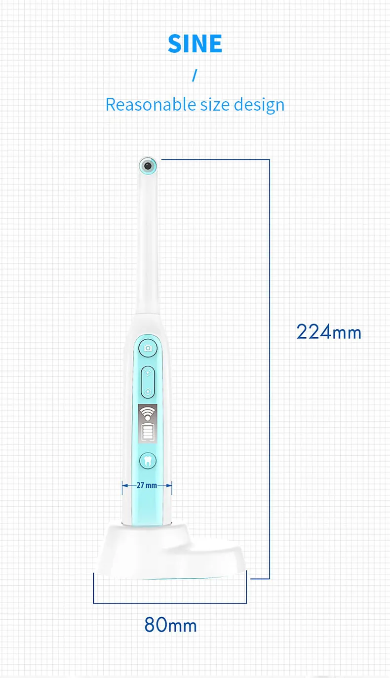 WiFi Беспроводная стоматологическая интраоральная камера HD светодиодный светильник для осмотра зубов эндоскоп стоматологический видео стоматологические инструменты для iPhone Android